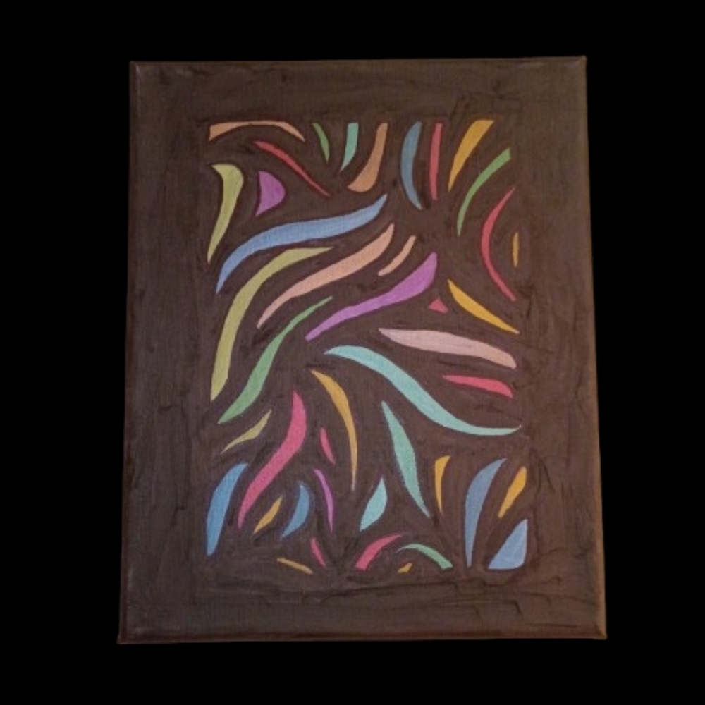 Vibrant Abstract Canvas Art with Multicolor Swirls